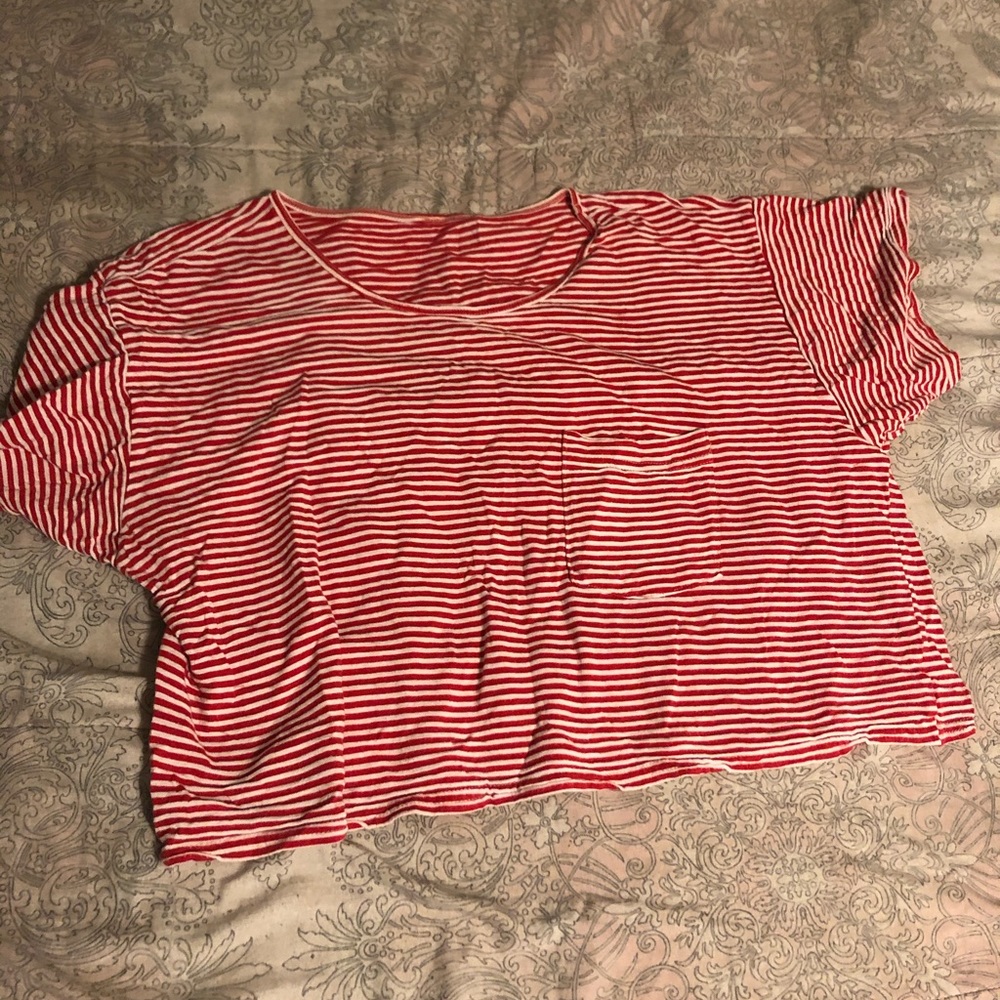 Boxy Crop Stripe Tee